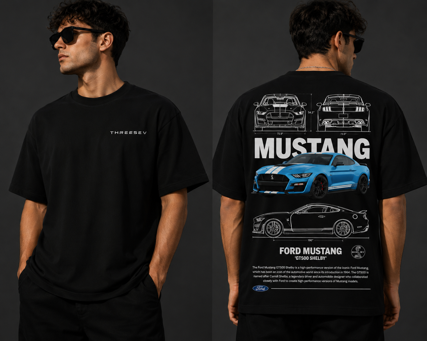 THREESEV GT500 Blueprint Tee