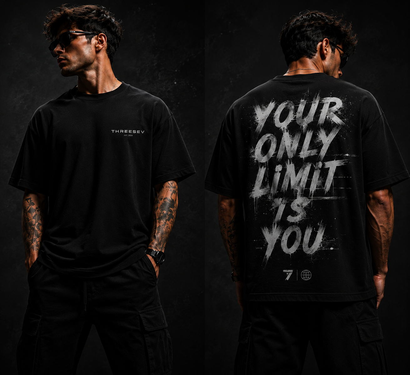 THREESEV No Limits Oversized Tee
