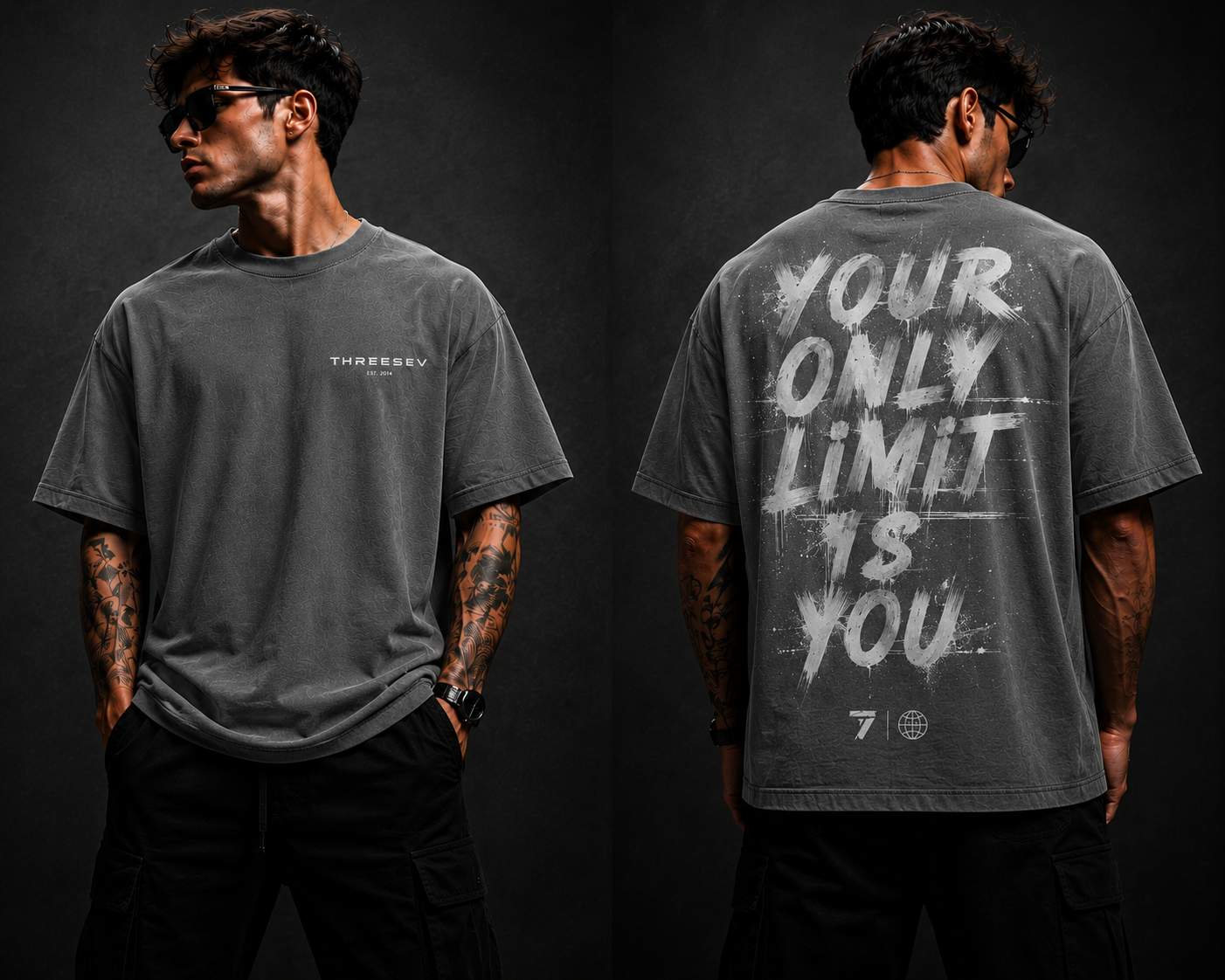THREESEV No Limits Oversized Tee