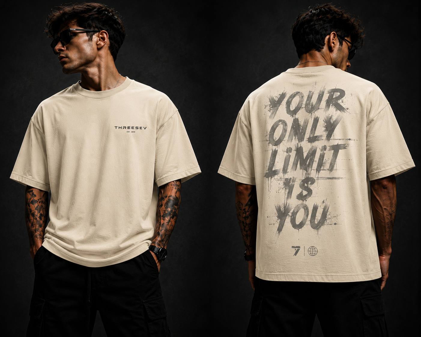 THREESEV No Limits Oversized Tee