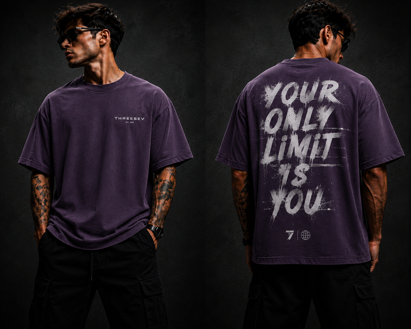 THREESEV No Limits Oversized Tee