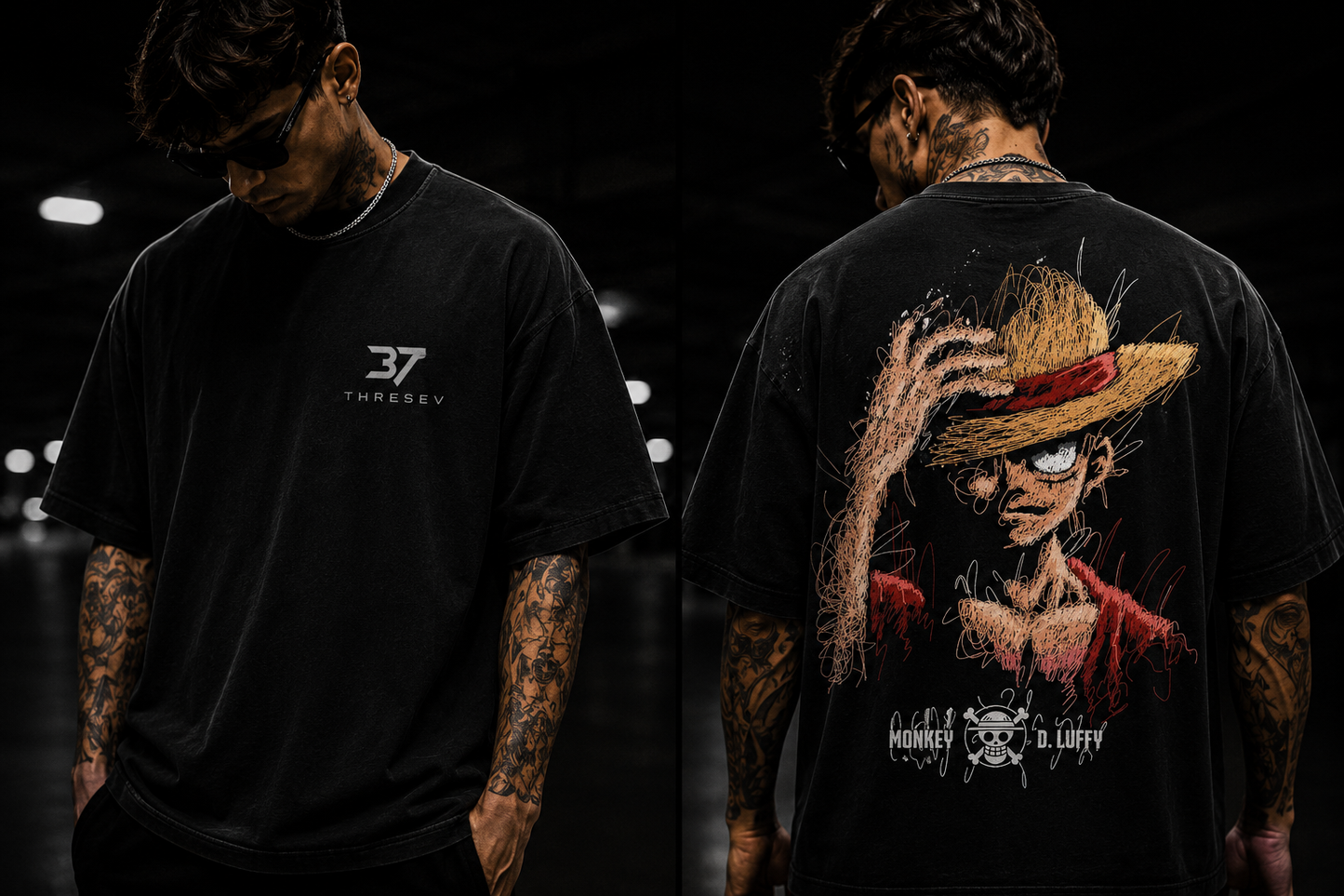 THREESEV Luffy Sketch Tee
