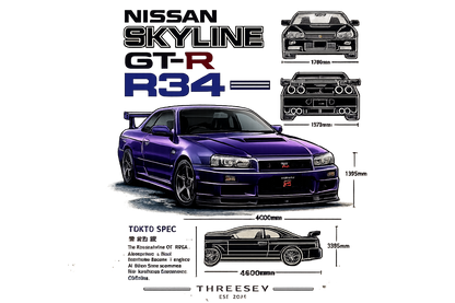 THREESEV R34 Tokyo Spec Tee