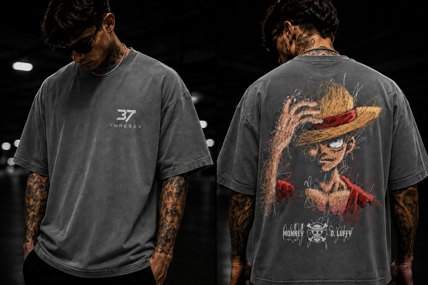 THREESEV Luffy Sketch Tee