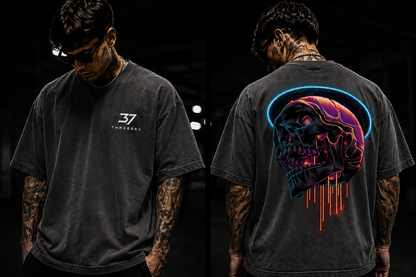 THREESEV Neon Reaper Oversized Tee