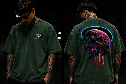 THREESEV Neon Reaper Oversized Tee