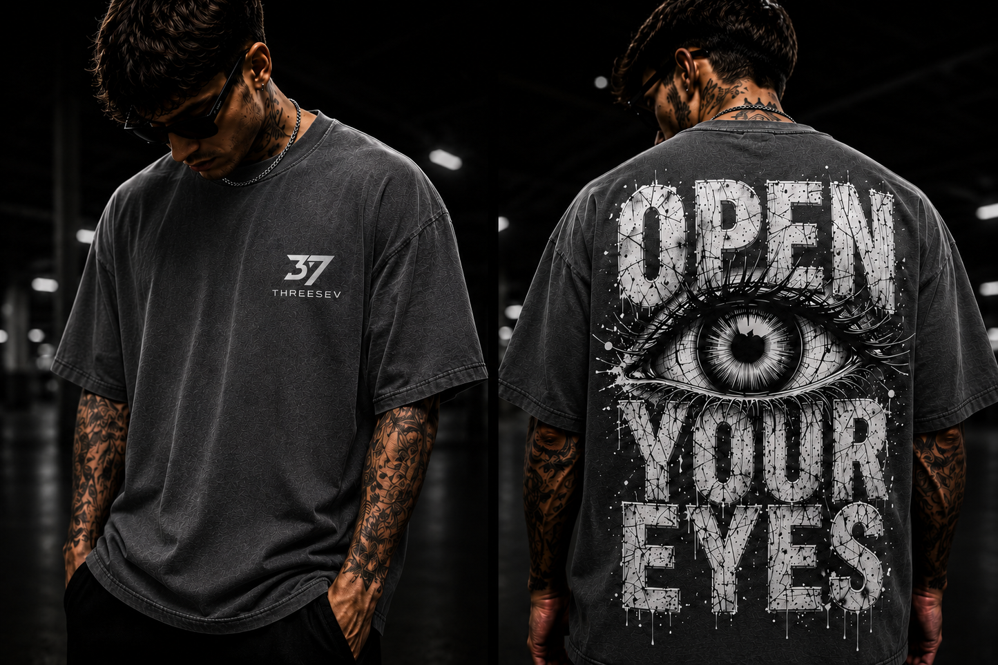 THREESEV Open Your Eyes Oversized Tee